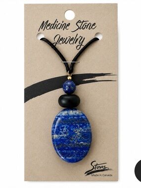 Storrs Medicine Stone Jewelry Lapis Lazuli Pendant Necklace Made in Canada